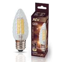 Лампа светодиодная LED TC37 E27 5Вт 480лм 2700К PREMIUM (FILAMENT) филамент теплый свет свеча витая REV 32426 3