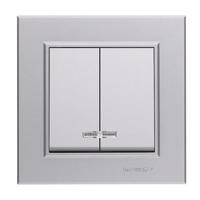 Выключатель 2-кл. СП Karea 10А IP20 сереб. Makel 56065003