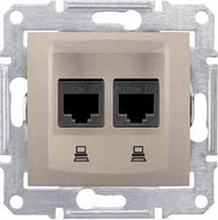 Механизм розетки компьютерной 2-м СП Sedna RJ45 кат.5E UTP неэкранир. титан SchE SDN4400168 Schneider Electric
