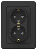 Розетка 2-м СП Blanca 16А IP20 250В с заземл. защ. шторки антрацит SchE BLNRS001126 Schneider Electric