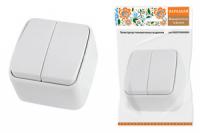 Выключатель 2-кл. открытой установки IP20 10А, белый "Дача" Народная | SQ1824-0002 TDM ELECTRIC