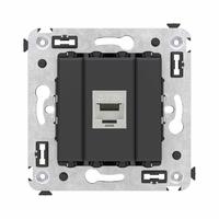 Розетка компьютерная 1-м СП Avanti "Черный матовый" RJ45 кат.6A без шторок экранир. механизм DKC 4412773 (ДКС)