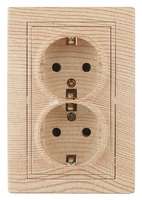Розетка СП Plano 2X2P+E Schuko 1-205-11 16А-250В IP20 сосна Intro Б0030073 ЭРА (Энергия света)