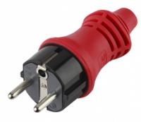 Вилка V6(R) 16А IP44 с заземл. каучук красн. (10/100/4200) ЭРА Б0019194 (Энергия света)