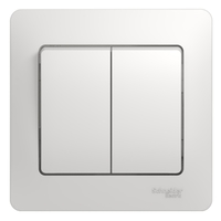 Выключатель 2-кл. СП Glossa 10А IP20 (сх. 5) 10AX в сборе бел. SchE GSL000152 Schneider Electric