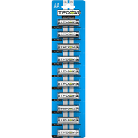 Батарейка щелочная (алкалиновая) LR6-10BL strip (100/1000/20000) (AA) | C0034054 ТРОФИ