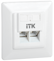 Внутренняя информационная розетка RJ45 кат. 6 FTP 2 порта IEK (ИЭК) CS2-1C06F-2-1