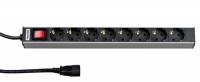 Блок розеток SHT19-8SH-S-2.5IECд. 19" шк., горизонт., с выкл. подсветкой, 8 Schuko(10A), 482.6x44.4x44.4(ДхШхВ) | 26417 Hyperline