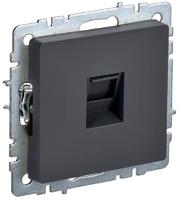 Розетка компьютерная СП RJ45 кат.5E BRITE РК10-БрГ графит IEK BR-K10-1-K53 (ИЭК)