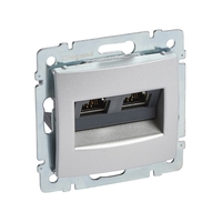 Механизм розетки компьютерной 2-м СП Valena RJ45 STP 10 GIGA алюм. Leg 770273 Legrand