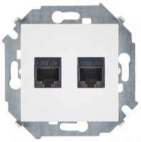 Розетка компьютерная 2-м Simon15 RJ45 кат.5E AMP механизм бел. Simon 1591552-030