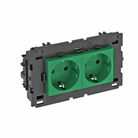 Розетка двойная 0° Modul45connect с з/к, 250 В, 16A (зеленый) (STD-D0C8 MZGN2) | 6120436 OBO Bettermann