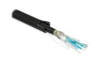 Кабель RS-S/SF2-A-PE интерфейса RS-485/422 2х2х22 AWG (0.76мм/7х0.254мм) многопров. жилы (patch) SF/FTP120 Ом бронир. алюминиевой лентой (MBAT) двойн. обол. внутр./внешн. PE (UV) -20град.C - +70град.C черн. Hyperline 26280