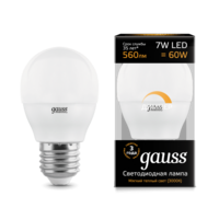 Лампа светодиодная LED 7 Вт 560 Лм 3000К теплая Е27 Шар диммируемая Black Gauss - 105102107-D
