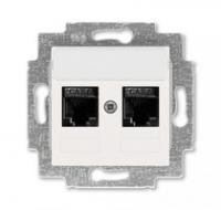 Розетка информационная RJ45 2-м Levit CAT.6 жемчуж. ABB 2CHH296118A6068