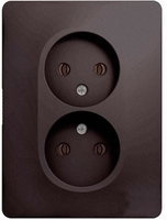 Розетка 2-м СП Glossa 16А IP20 250В без заземл. в сборе графит SchE GSL001320 Schneider Electric