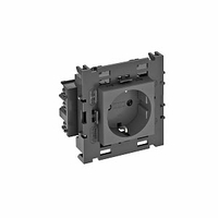 Розетка одинарная 0° Modul45connect с з/к, 250 В, 16A (черный) (STD-D0C8 SWGR1) | 6120420 OBO Bettermann