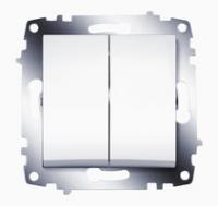 Выключатель 2-кл. 1мод. СП Cosmo 10А IP20 механизм бел. ABB 619-010200-202