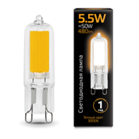 Лампа светодиодная LED 5.5 Вт 480 Лм 3000К теплая G9 капсула 220 В стекло Black Gauss - 107809105
