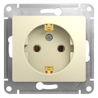 Розетка 1-м СП Glossa 16А IP20 с заземл. механизм беж. SchE GSL000243 Schneider Electric