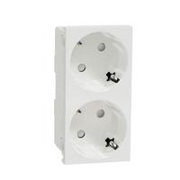 Розетка Unica Modular 45град. 2х2P+E защ. шторки безвинт. клеммы бел. SchE NU306618 Schneider Electric