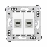 Компьютерная розетка RJ-45 без шторки в стену, кат.6 двойная экранированная, "Avanti", "Белое облако" | 4400794 DKC (ДКС)