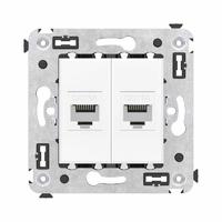 Розетка компьютерная 2-м СП Avanti "Белое облако" RJ45 кат.6A без шторок механизм DKC 4400674 (ДКС)