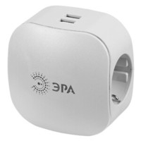 Тройник SP-3e-USB-2A 3гн 220V + 2xUSB 2000mA, c заземл, со шт (белый) (6/36/864) |Б0015243 | ЭРА (Энергия света)