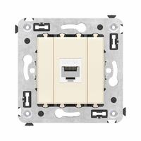 Розетка компьютерная 1-м СП Avanti "Ванильная дымка" RJ45 кат.6A без шторок механизм DKC 4405673 (ДКС)