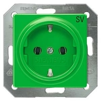 Розетка SCHUKO (SV) 10A DC/16А AC 250В контактные зажимы зеленая DELTA I-SYSTEM Siemens 5UB1910