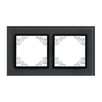 Минск Рамка 2-местная стеклянная черная Basic | ERM-G-402-70 EKF