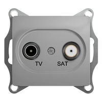 Механизм розетки TV-SAT 2-м СП Glossa оконечной 1DB алюм. SchE GSL000397 Schneider Electric