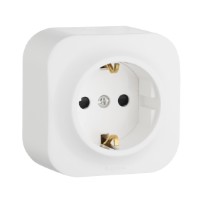 Розетка 1-м ОП Quteo 16А IP20 250В 2P+E с заземл. защ. шторки бел. Leg 782220 Legrand