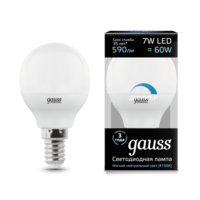 Лампа светодиодная LED 7 Вт 590 Лм 4100К белая Е14 Шар диммируемая Black Gauss - 105101207-D