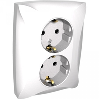 Розетка 2-м СП Дуэт 16А с заземл. бел. SchE WDE000124 Schneider Electric