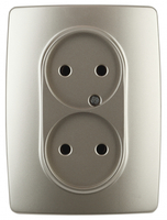 Розетка Эра 12 2X2P 16A-250В IP20 шампань СУ Б0031241 (Энергия света)