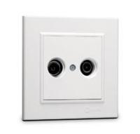Розетка телевизионная проходная TV/R СП Karea IP20 7дБ бел. Makel 56001060