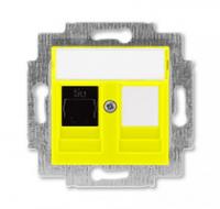 Розетка информационная Levit RJ45 кат. 5e и заглушка желт. ABB 2CHH295117A6064