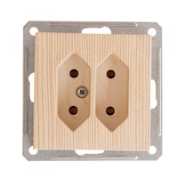Розетка 2-м СП W59 6А IP20 без рамки кл.2 под пл. вилки сосна SchE RS6-253-7-86 Schneider Electric