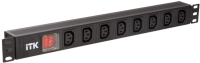 Блок розеток 8 мест PDU 19дюймов IEC320 C13 PH12-8C133 с LED выкл. алюм. профиль1U вход C14 без шнура ITK IEK (ИЭК)