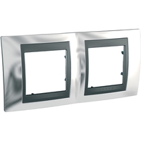 Рамка 2-м Unica Top хром/графит SchE MGU66.004.210 Schneider Electric