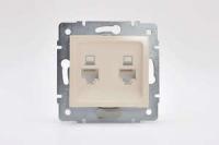 Механизм розетки компьютерн. 2-м СП KARINA RJ45 крем LEZARD 707-0388-141