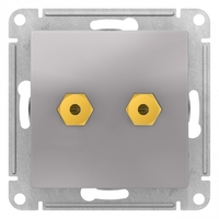 Аудиорозетка ATLASDESIGN двухместная алюминий - ATN000387 Schneider Electric
