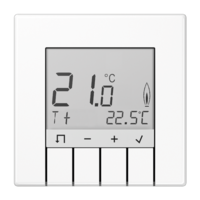 Комнатный контроллер с дисплеем стандарт , 10А, 230V для имерения и регулировки комнатной температуры пола Серия LS990 Материал- термопласт Цвет- белый JUNG TRDLS231WW