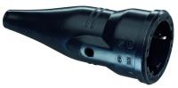 Кабельная резиновая розетка прямой ввод с мультизаземлением IP44 16A 2P+E 250V, чёрный - 1479090 ABL SURSUM