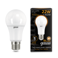 Лампа светодиодная LED 22 Вт 1900 Лм 3000К теплая Е27 A70 Black Gauss - 102502122
