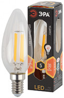 Лампа светодиодная филаментная F-LED B35-5W-827-E14 (филамент, свеча, 5Вт, тепл, E14 (10/100/5000) ЭРА (Энергия света) Б0043435