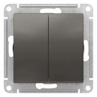 Переключатель двухклавишный ATLASDESIGN схема 6 10АХ механизм сталь - ATN000965 Schneider Electric