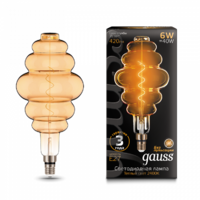 Лампа светодиодная филаментная Black Vintage Filament Flexible 6Вт BD200 2400К E27 200х410мм Golden Gauss 158802006