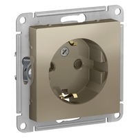 Механизм розетки 1-м СП ATLAS DESIGN с заземл. защ. шторки 16А шампань SchE ATN000545 Schneider Electric